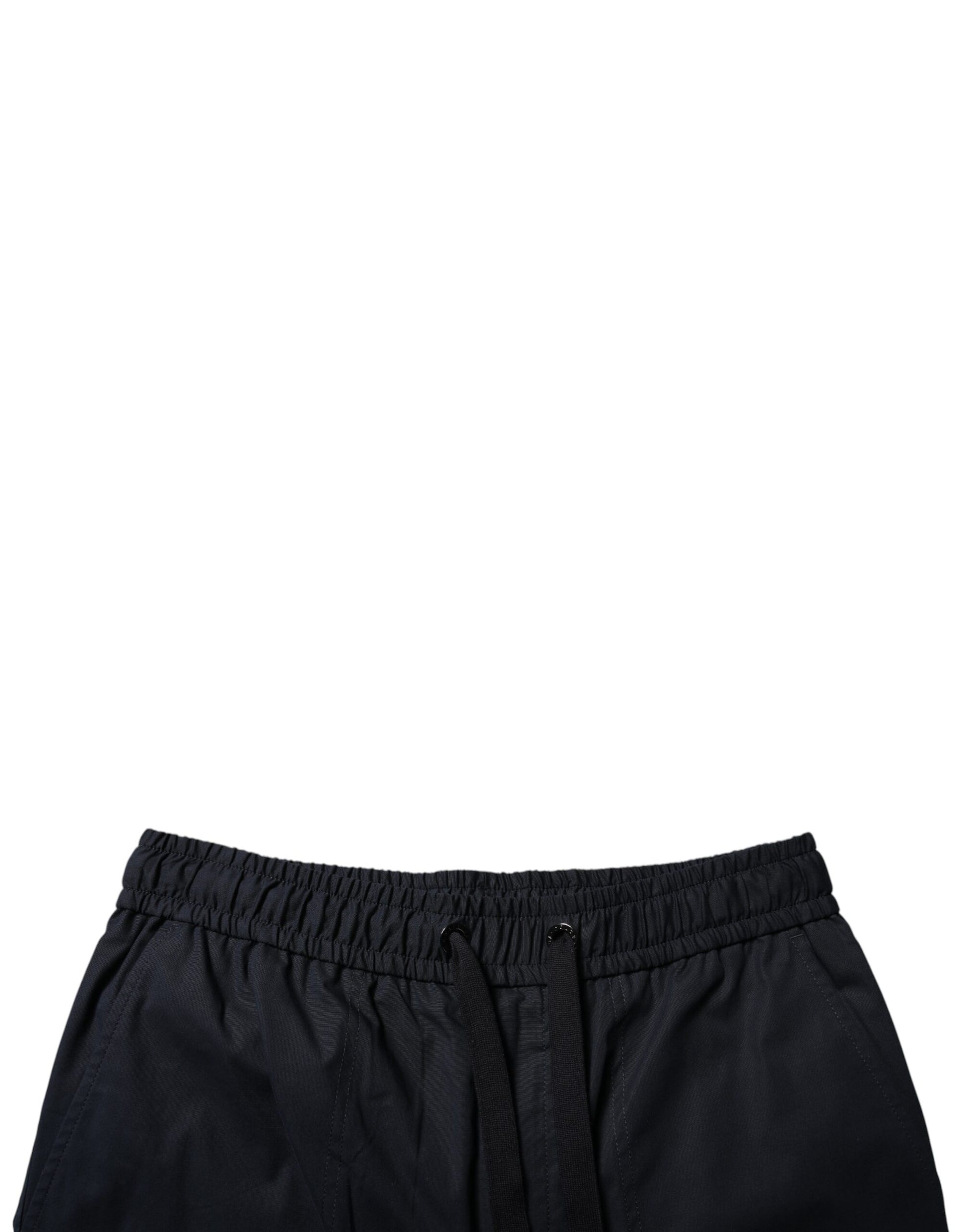 Dolce & Gabbana Black Cotton Sweatshorts Men Bermuda Shorts Dolce & Gabbana