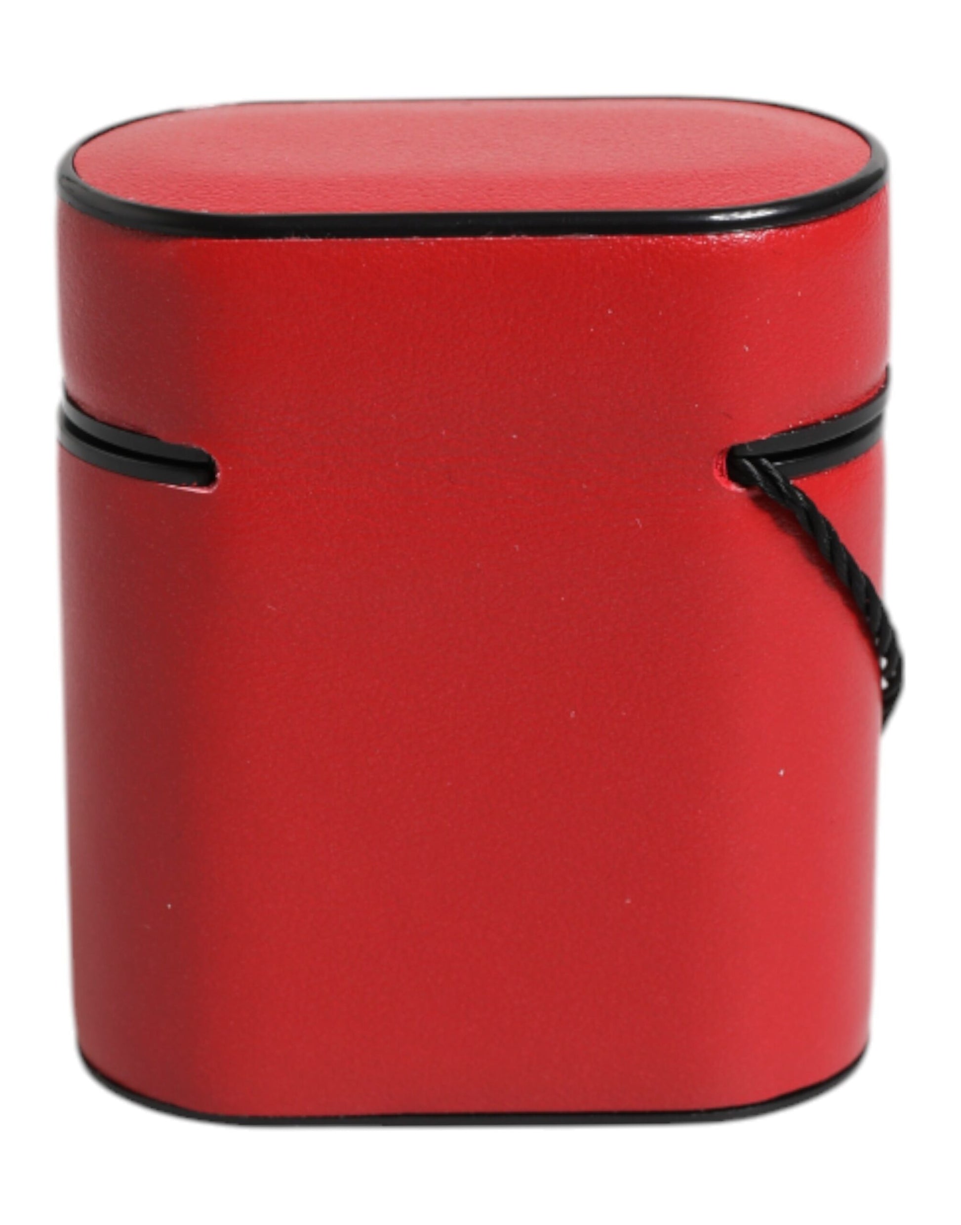 Dolce & Gabbana Red Calfskin Leather Logo Print Flip Holder Airpods Case Dolce & Gabbana