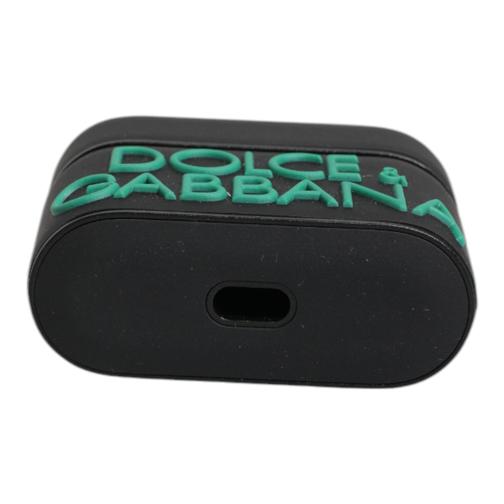 Dolce & Gabbana Black Orange Silicone Embossed Logo Airpods Case