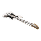 Dolce & Gabbana Gold Brass Logo Beaded Guitar Pin Brooch