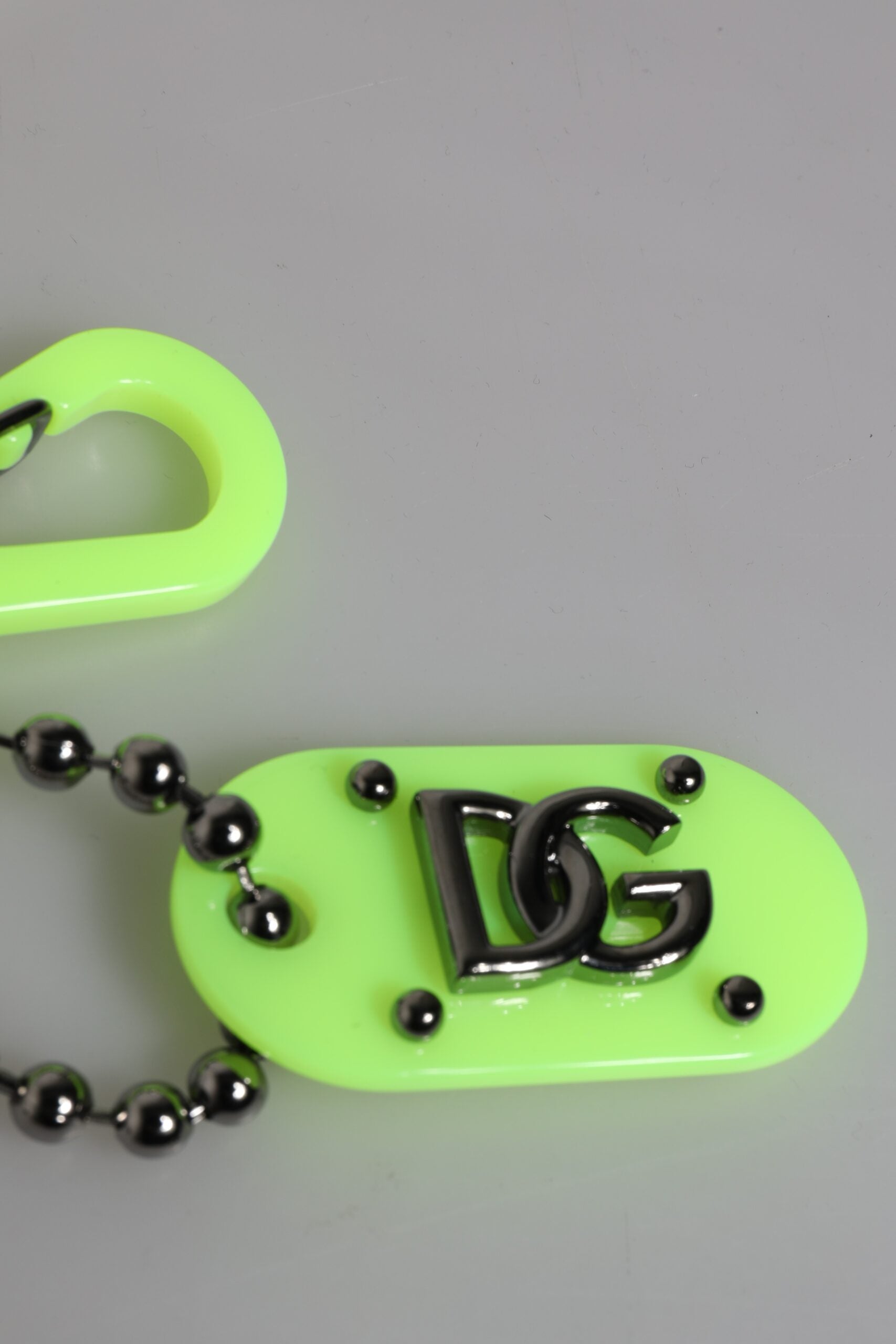 Dolce & Gabbana Green Springy Key Holder DG Logo Men's Keychain Keyring Dolce & Gabbana