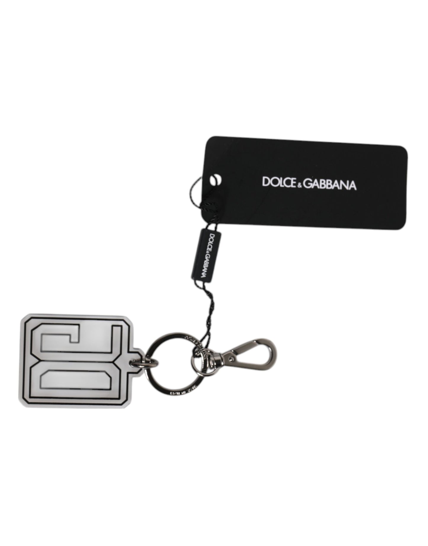 Dolce & Gabbana Gray Black DG Rubber Logo Silver Men's Keychain Keyring Dolce & Gabbana