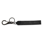 Dolce & Gabbana Black White DG Logo Silver Men Keychain Polyester Keyring