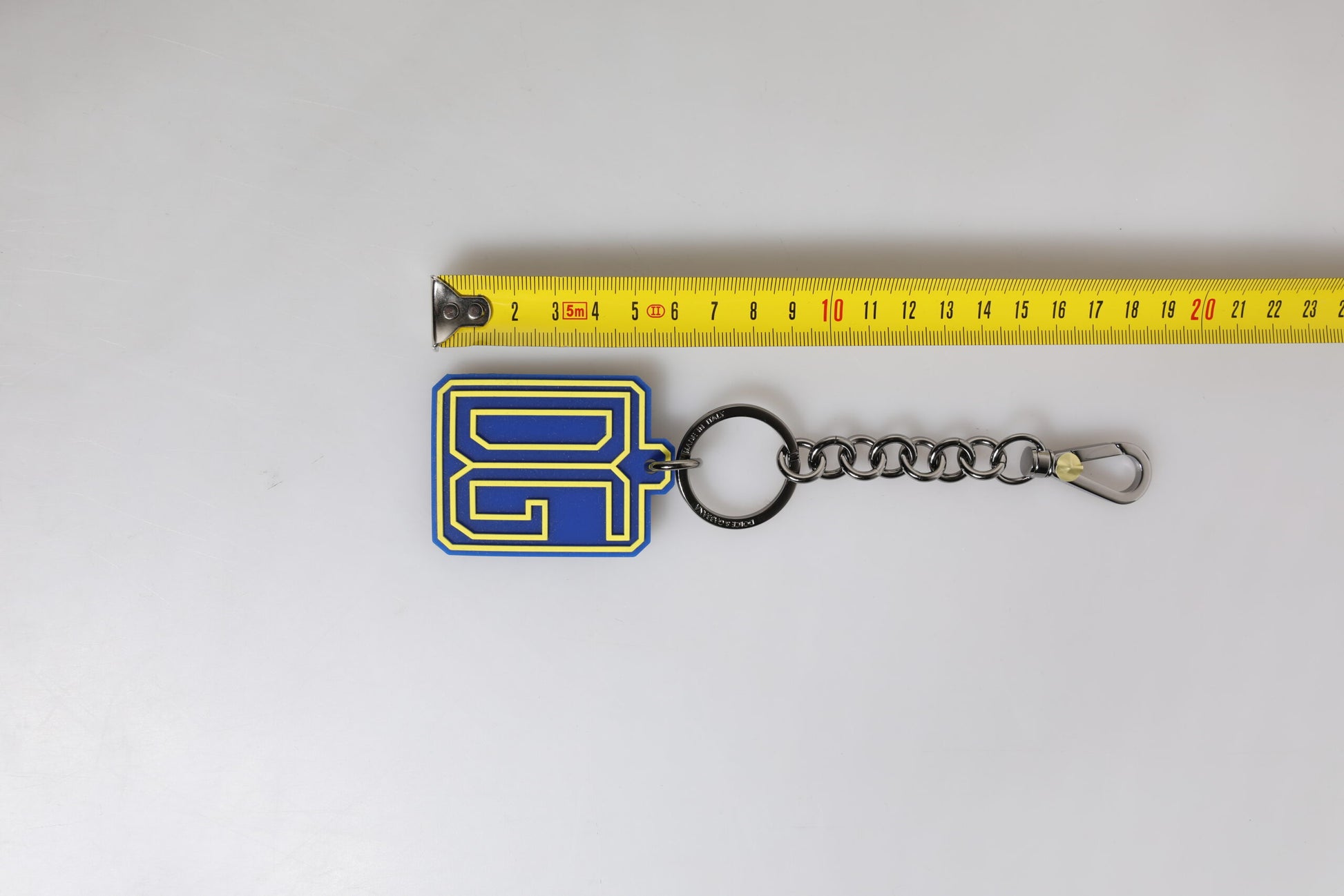 Dolce & Gabbana Blue Yellow DG Rubber Logo Silver Men's Keychain Keyring Dolce & Gabbana