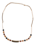 Dolce & Gabbana Black Gold Wooden Beaded Logo Pendant Necklace - Eljoys Fashion 