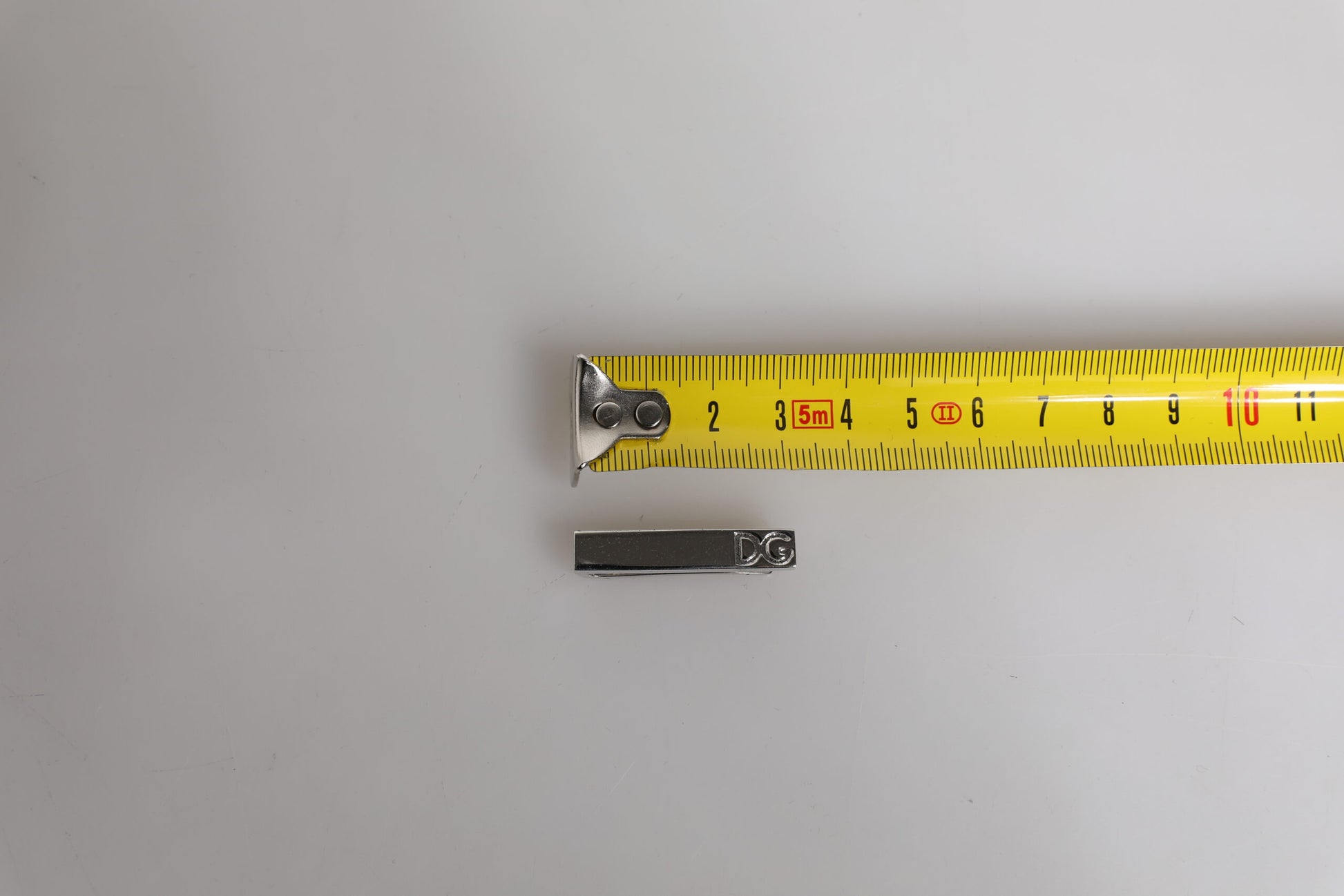 Dolce & Gabbana Silver Tone Brass Logo Branded Tie Clip Bar Dolce & Gabbana