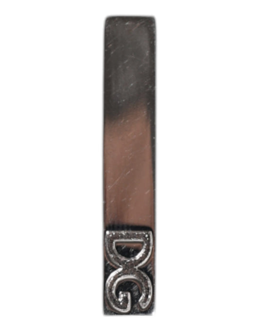 Dolce & Gabbana Silver Tone Brass Logo Branded Tie Clip Bar Dolce & Gabbana