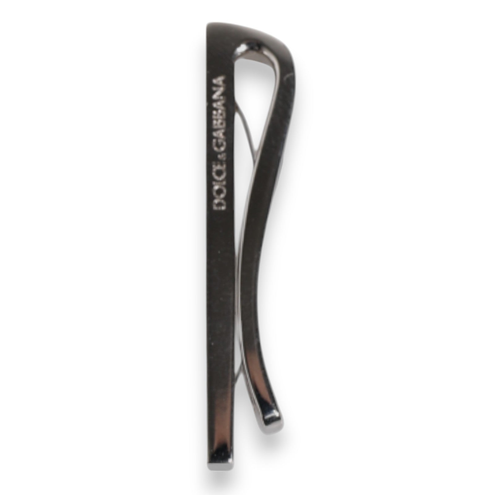 Dolce & Gabbana Silver Tone Brass Logo Branded Tie Clip Bar Dolce & Gabbana
