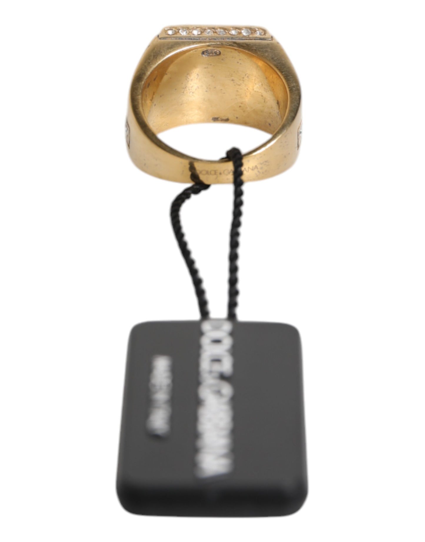 Dolce & Gabbana Gold Tone Sterling Silver 925 Crystals Ring Dolce & Gabbana