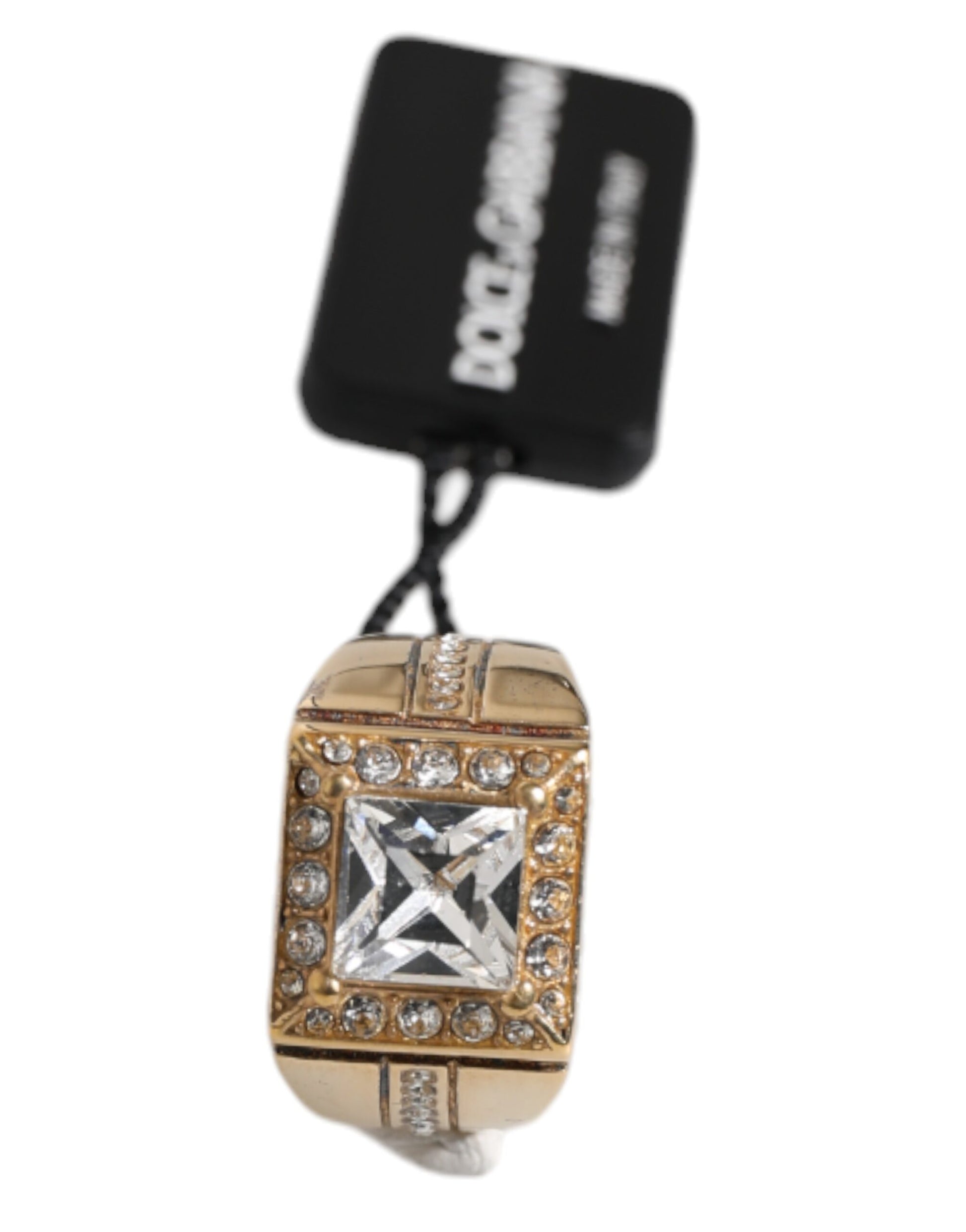 Dolce & Gabbana Gold Tone Sterling Silver 925 Crystals Ring Dolce & Gabbana