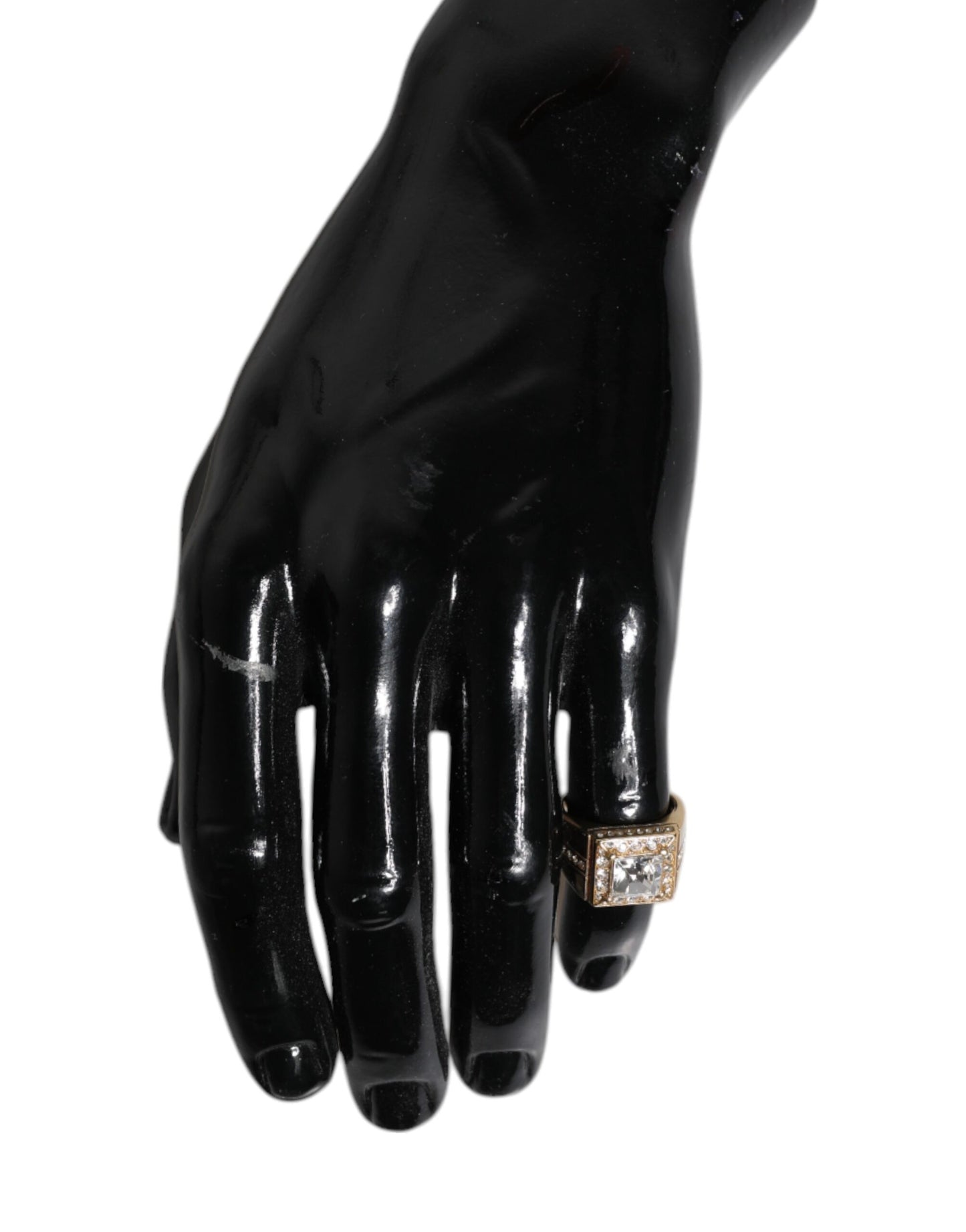 Dolce & Gabbana Gold Tone Sterling Silver 925 Crystals Ring Dolce & Gabbana