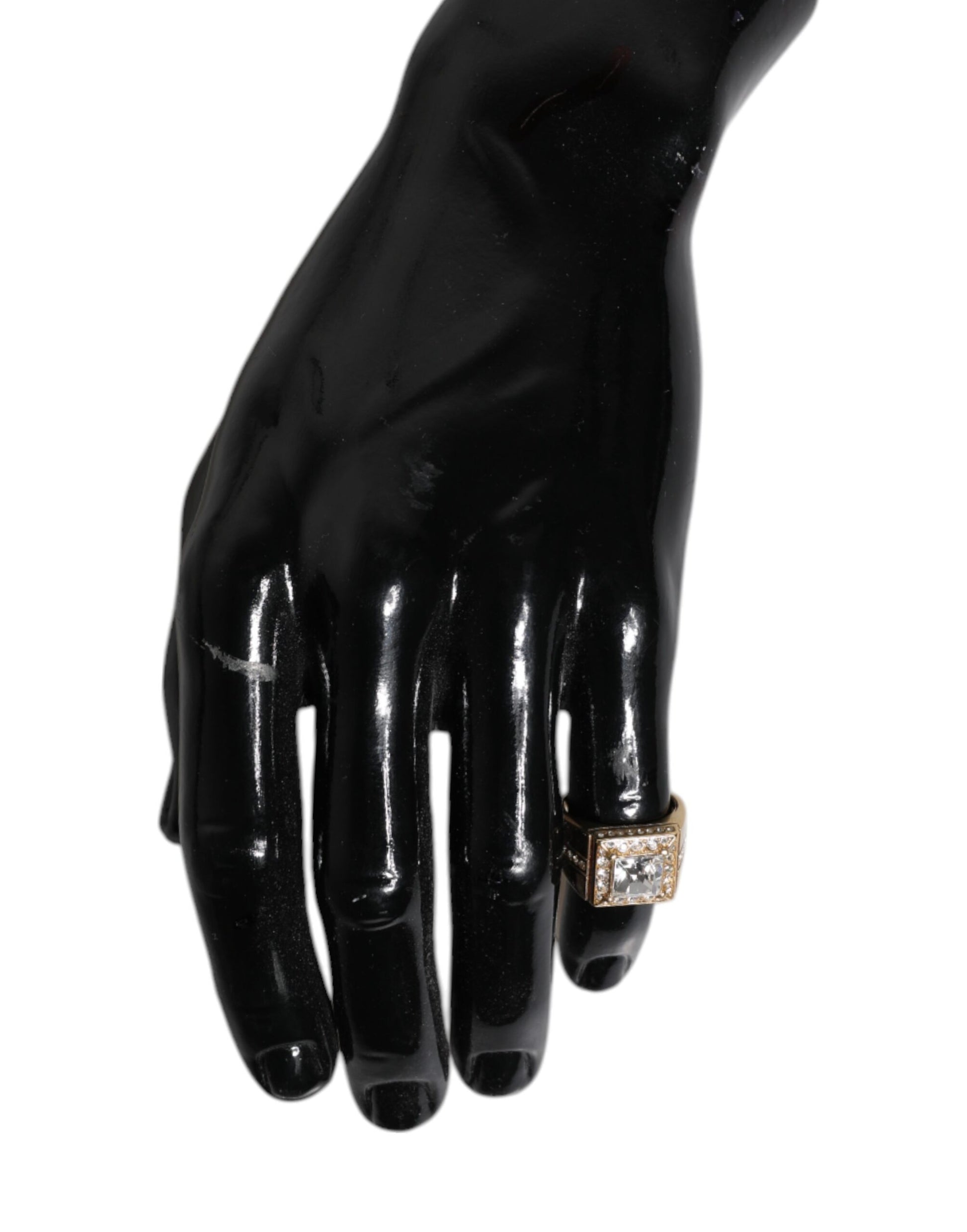 Dolce & Gabbana Gold Tone Sterling Silver 925 Crystals Ring Dolce & Gabbana