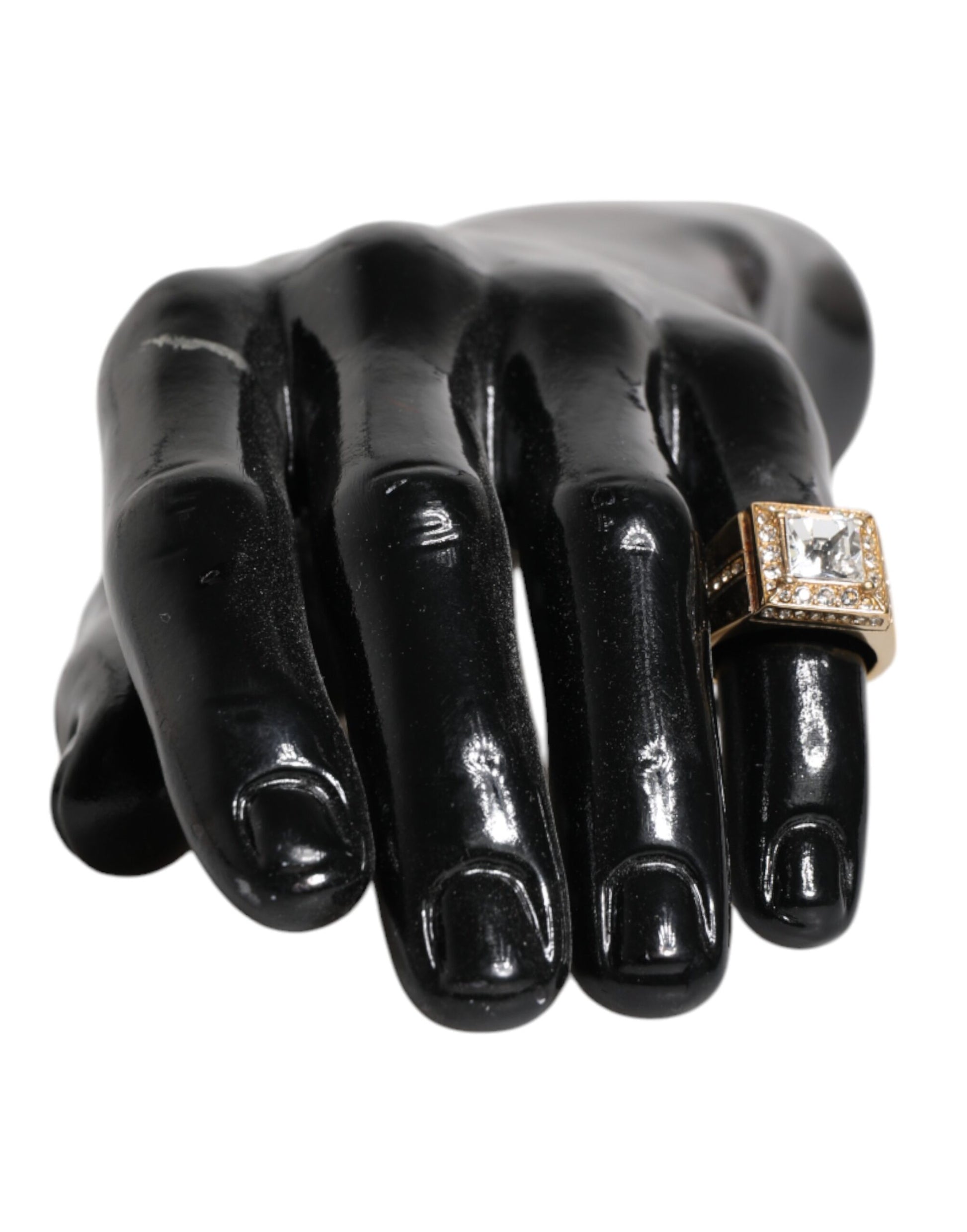 Dolce & Gabbana Gold Tone Sterling Silver 925 Crystals Ring Dolce & Gabbana