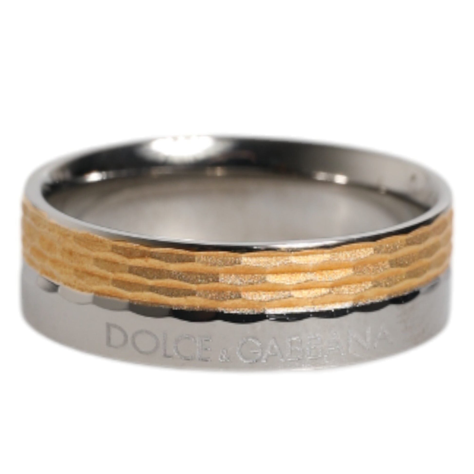Dolce & Gabbana Gold Silver Tone Real Brass DG Logo Ring Dolce & Gabbana