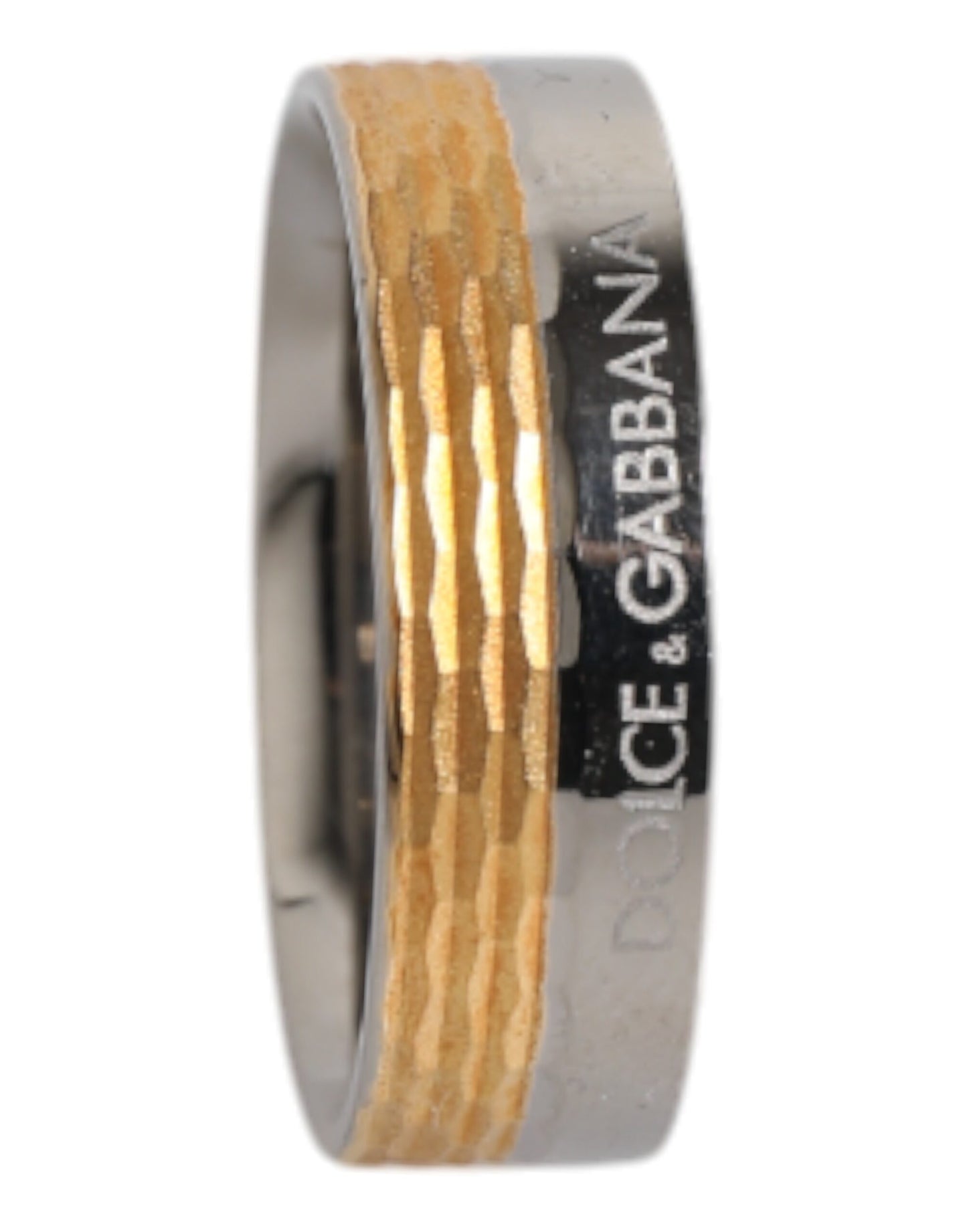 Dolce & Gabbana Gold Silver Tone Real Brass DG Logo Ring Dolce & Gabbana