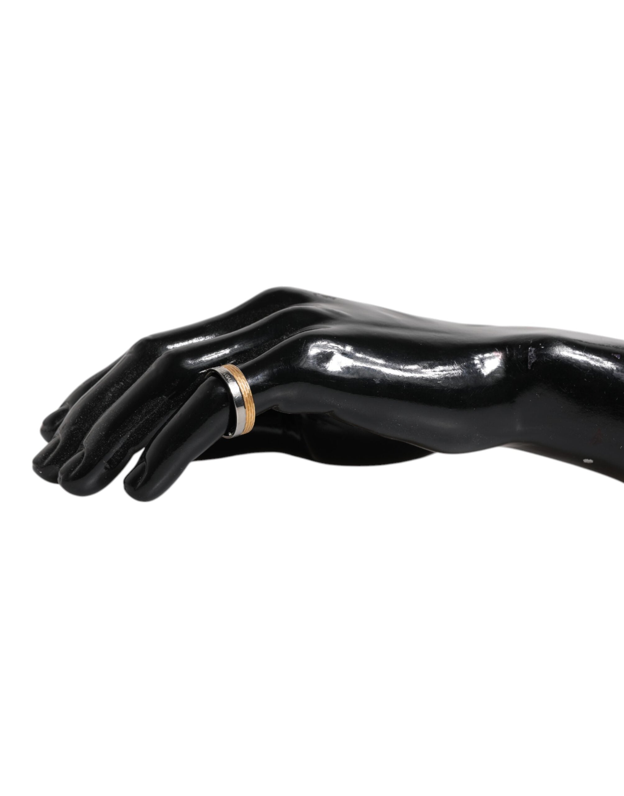 Dolce & Gabbana Gold Silver Tone Real Brass DG Logo Ring Dolce & Gabbana