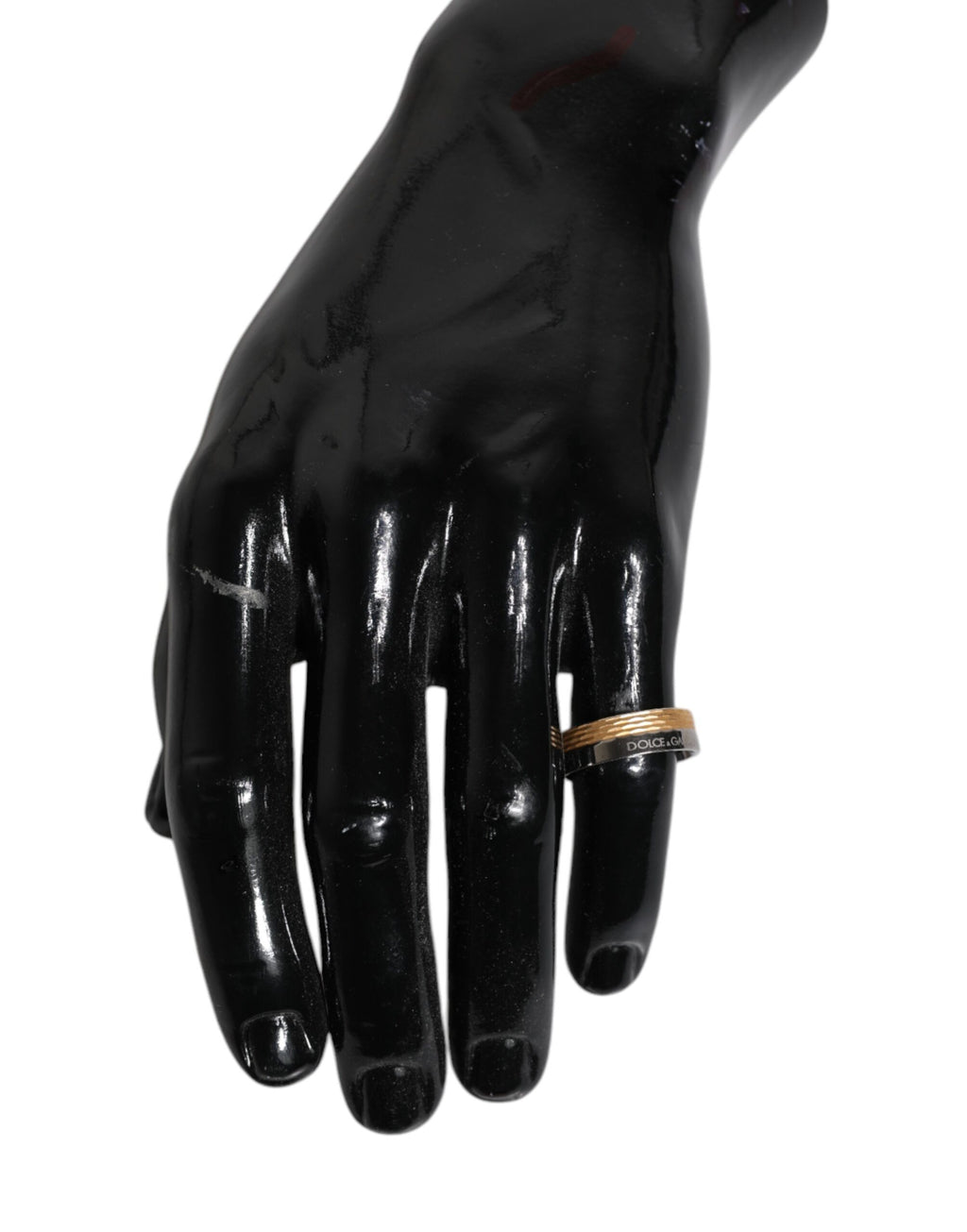 Dolce & Gabbana Gold Silver Tone Real Brass DG Logo Ring Dolce & Gabbana
