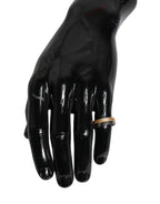 Dolce & Gabbana Gold Silver Tone Real Brass DG Logo Ring Dolce & Gabbana