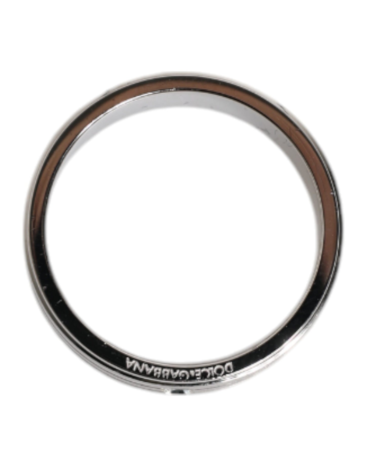 Dolce & Gabbana Silver Tone Brass Clear Crystal DG Logo Ring Dolce & Gabbana