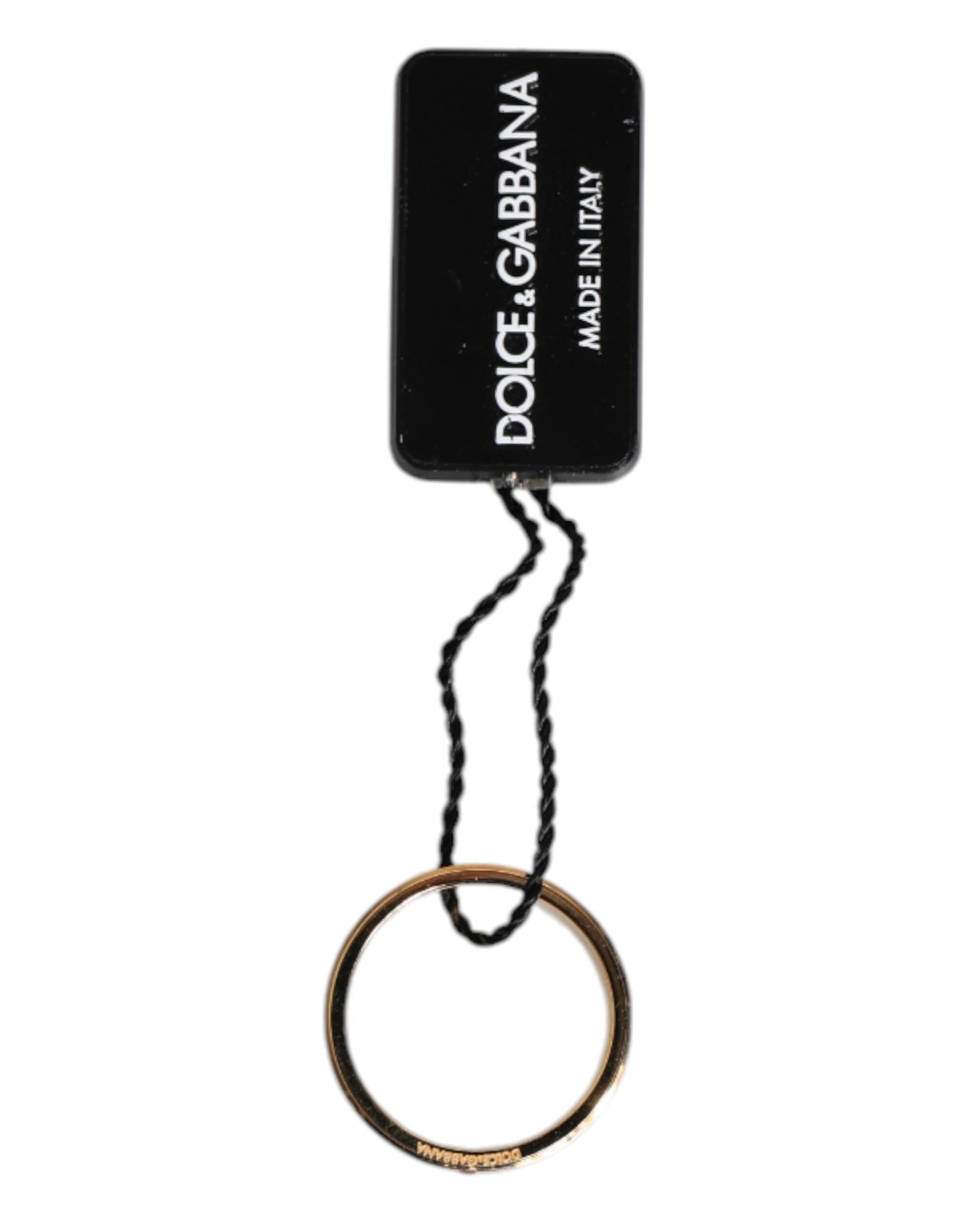 Dolce & Gabbana Gold Tone Brass Red Crystal DG Logo Ring Dolce & Gabbana