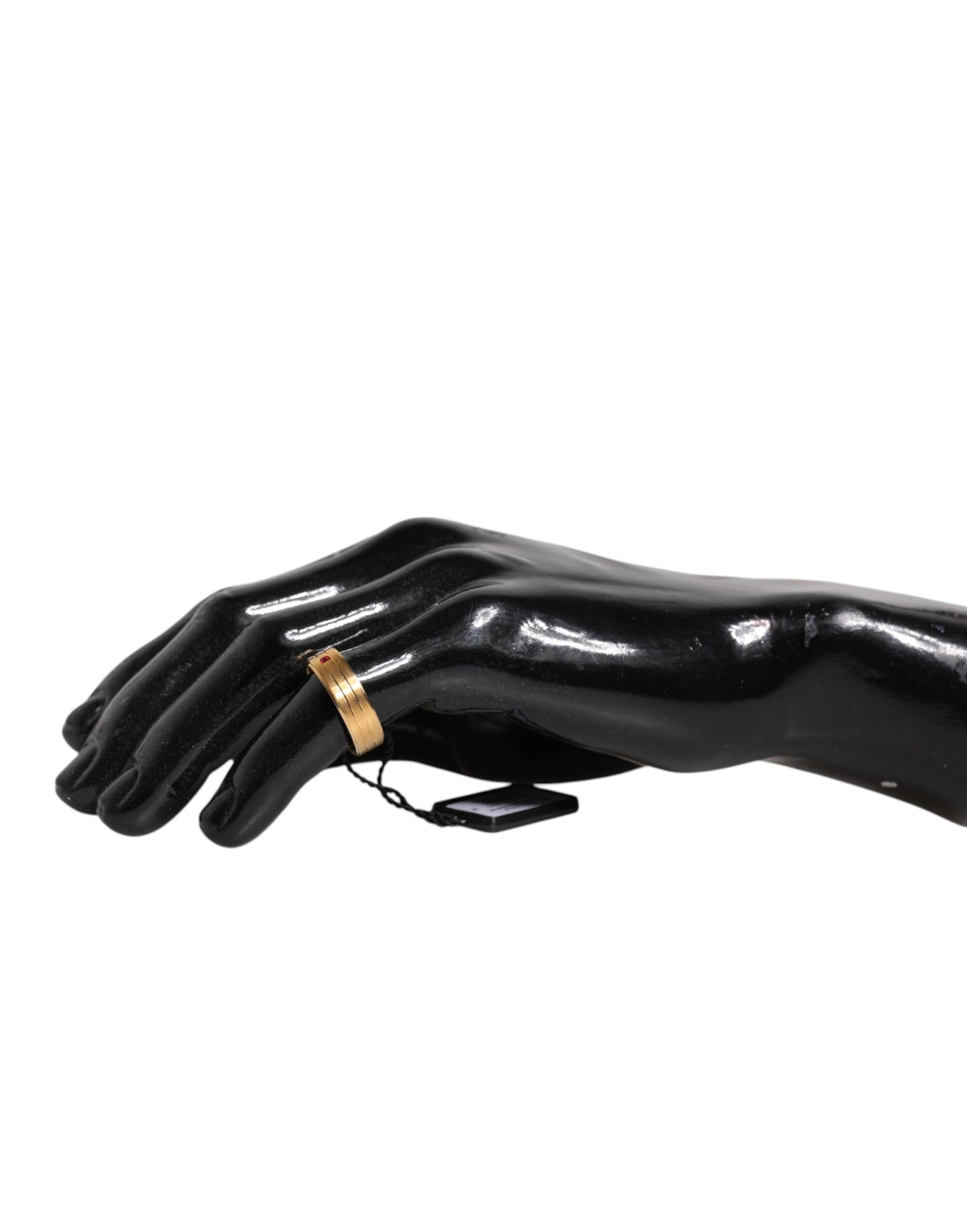 Dolce & Gabbana Gold Tone Brass Red Crystal DG Logo Ring Dolce & Gabbana