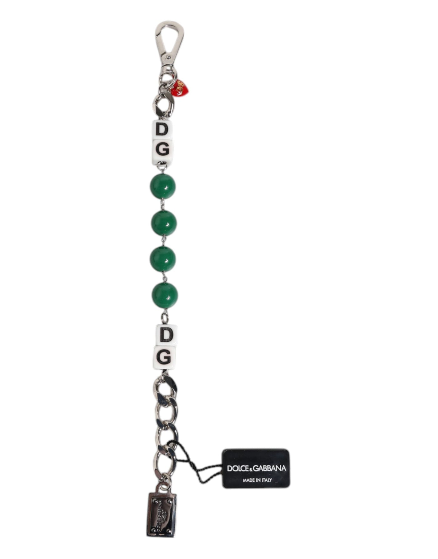 Dolce & Gabbana Silver Tone Brass Bead Dice Logo Embellish Charm Bracelet Dolce & Gabbana