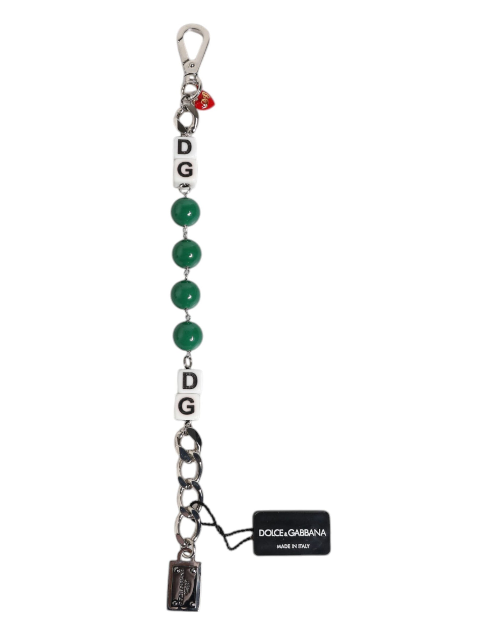 Dolce & Gabbana Silver Tone Brass Bead Dice Logo Embellish Charm Bracelet Dolce & Gabbana