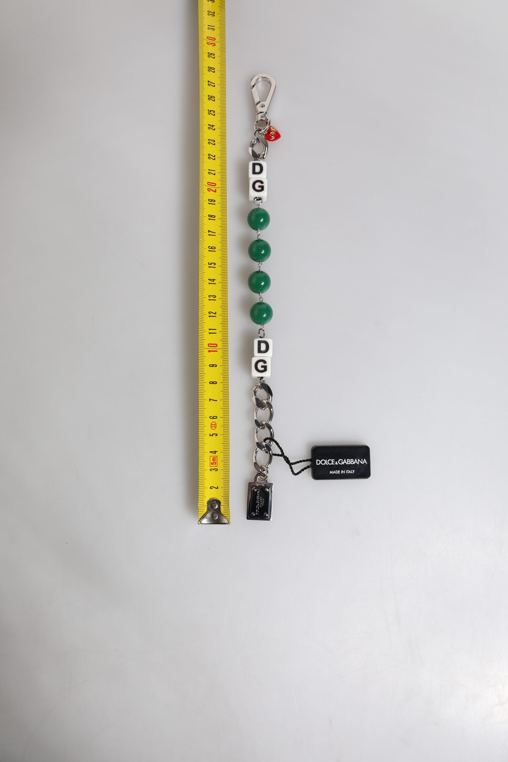 Dolce & Gabbana Silver Tone Brass Bead Dice Logo Embellish Charm Bracelet Dolce & Gabbana