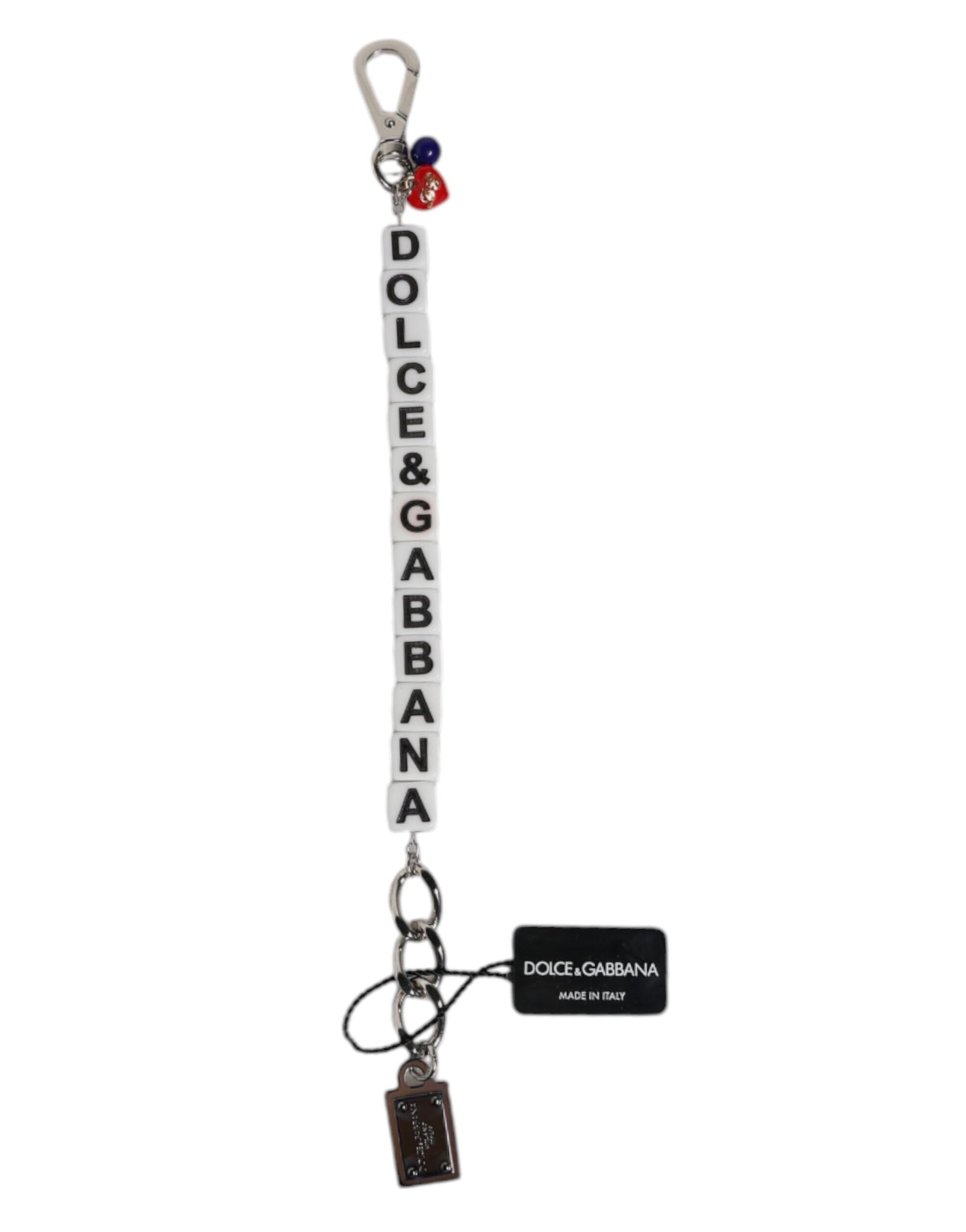 Dolce & Gabbana Silver Brass Chain Dice Logo Embellished Charm Bracelet Dolce & Gabbana