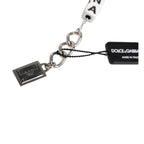 Dolce & Gabbana Silver Brass Chain Dice Logo Embellished Charm Bracelet