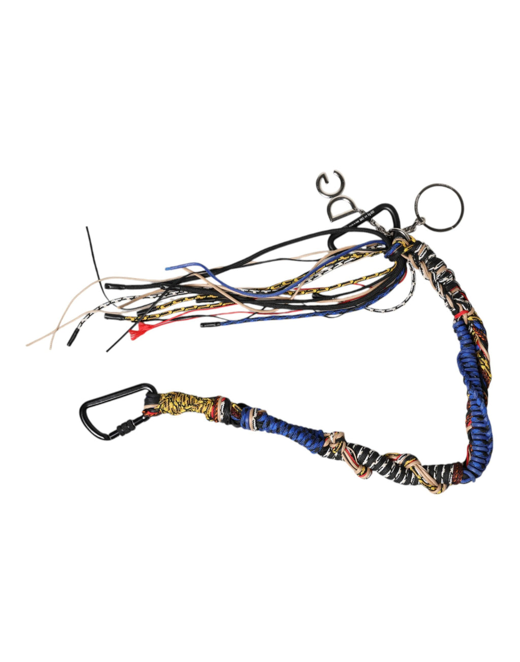 Multicolor braided rope shoulder strap with Dolce & Gabbana logo, designed for luxury handbags and accessories.