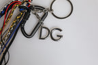Dolce & Gabbana multicolor braided rope logo bag shoulder strap with D&G branding and vibrant multicolor design.