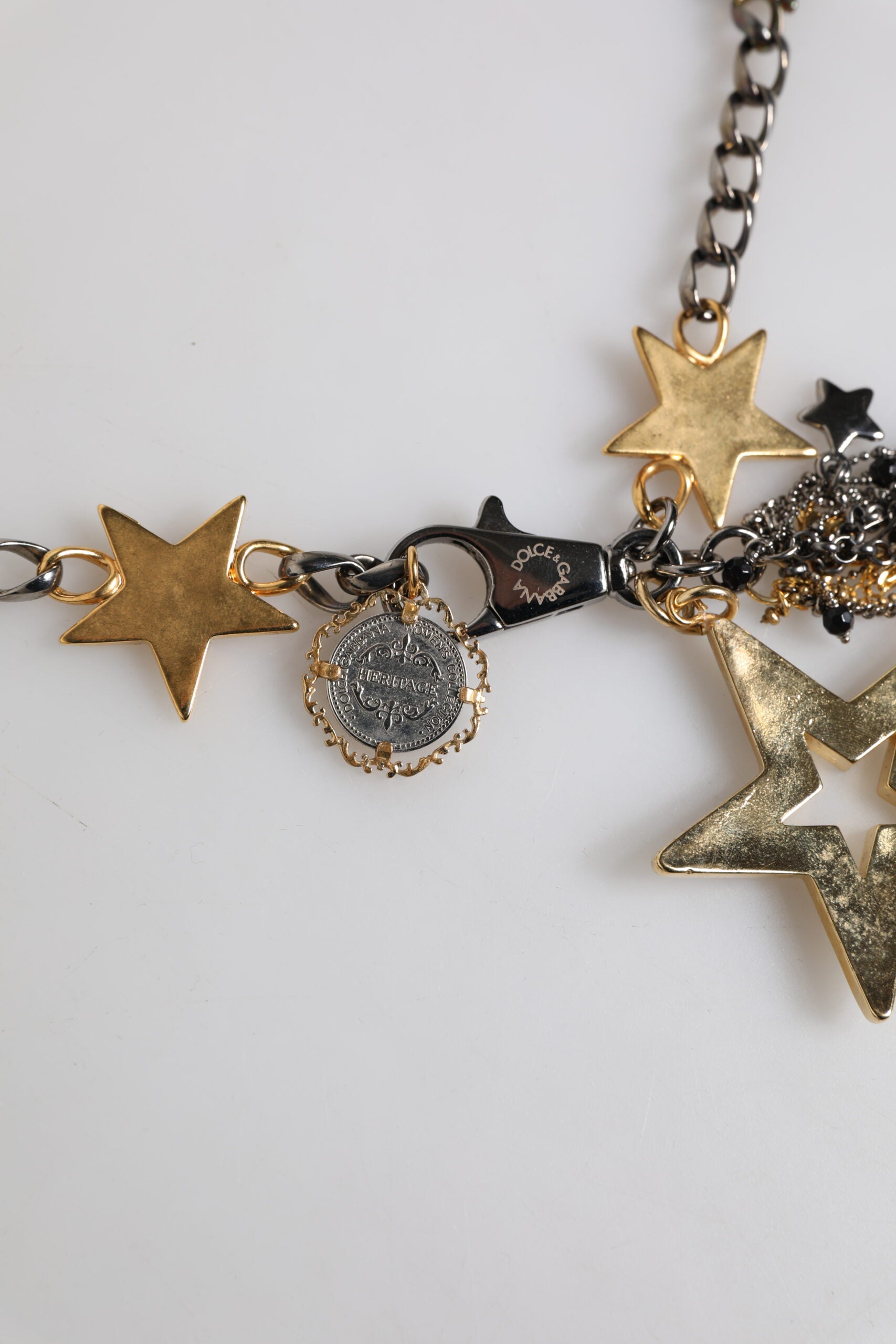 Dolce & Gabbana Silver Gold Brass Embellished Waist Chain Belt Dolce & Gabbana