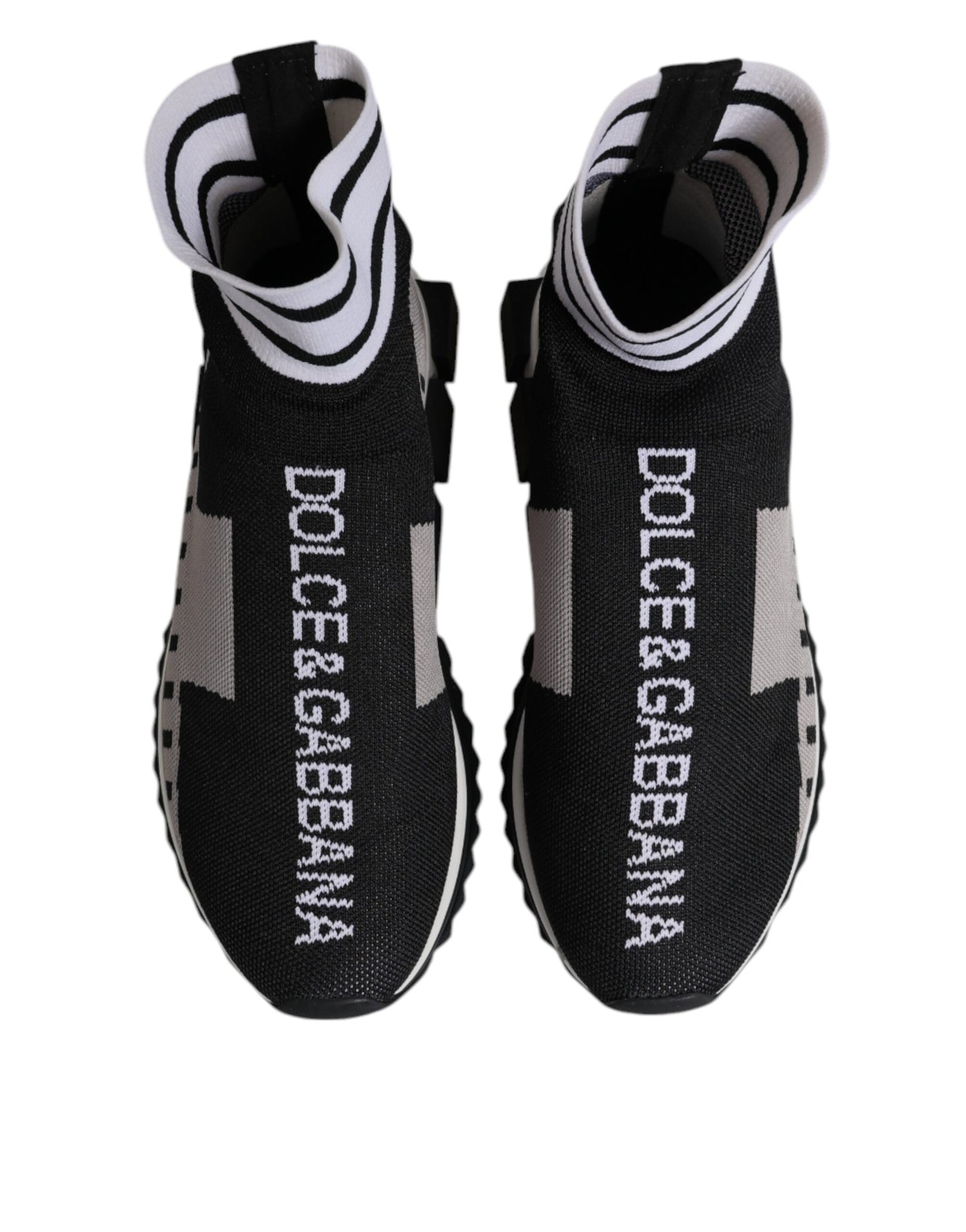 Dolce & Gabbana Black Gray Sorrento Socks Women Sneakers Shoes Dolce & Gabbana