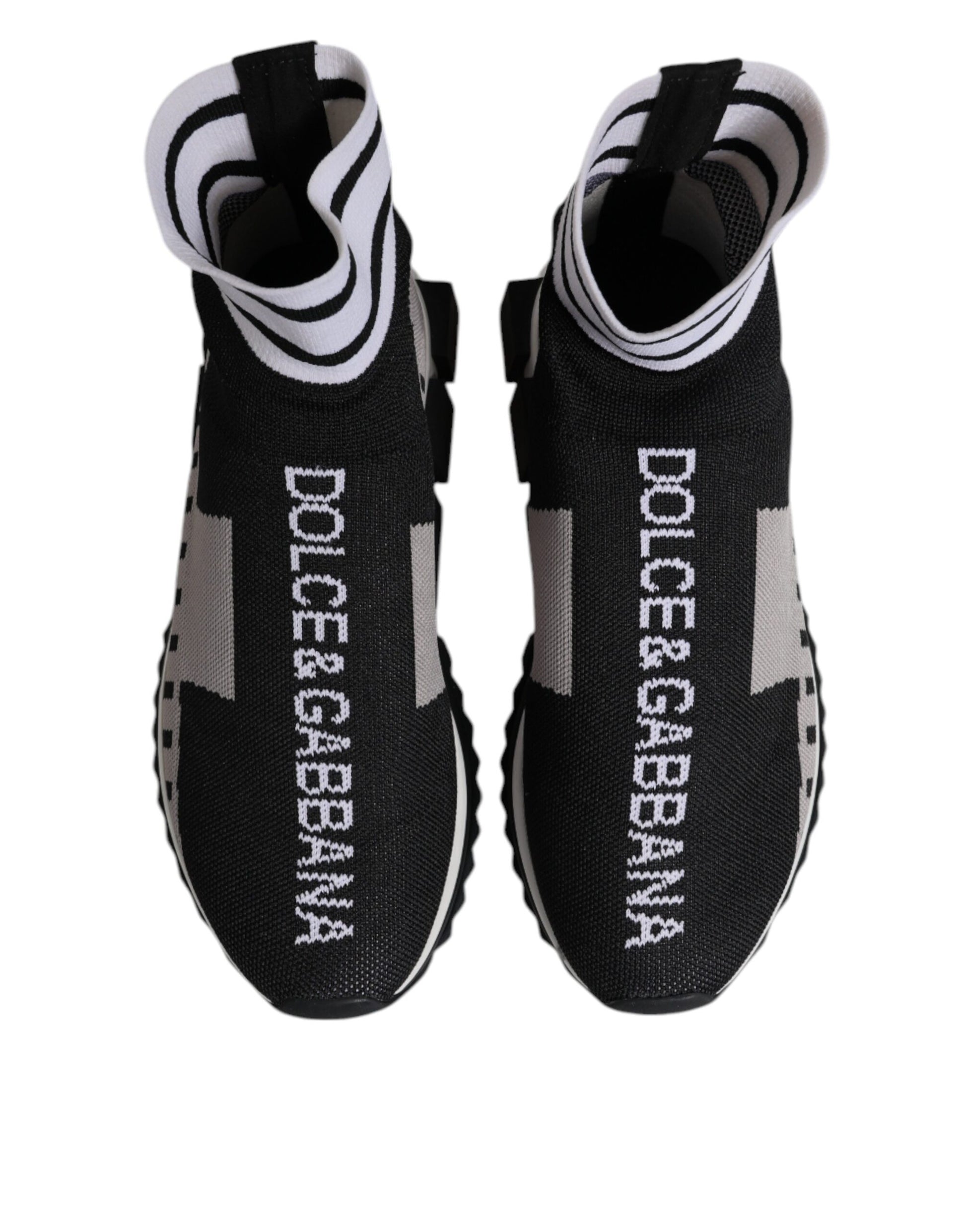 Dolce & Gabbana Black Gray Sorrento Socks Women Sneakers Shoes Dolce & Gabbana