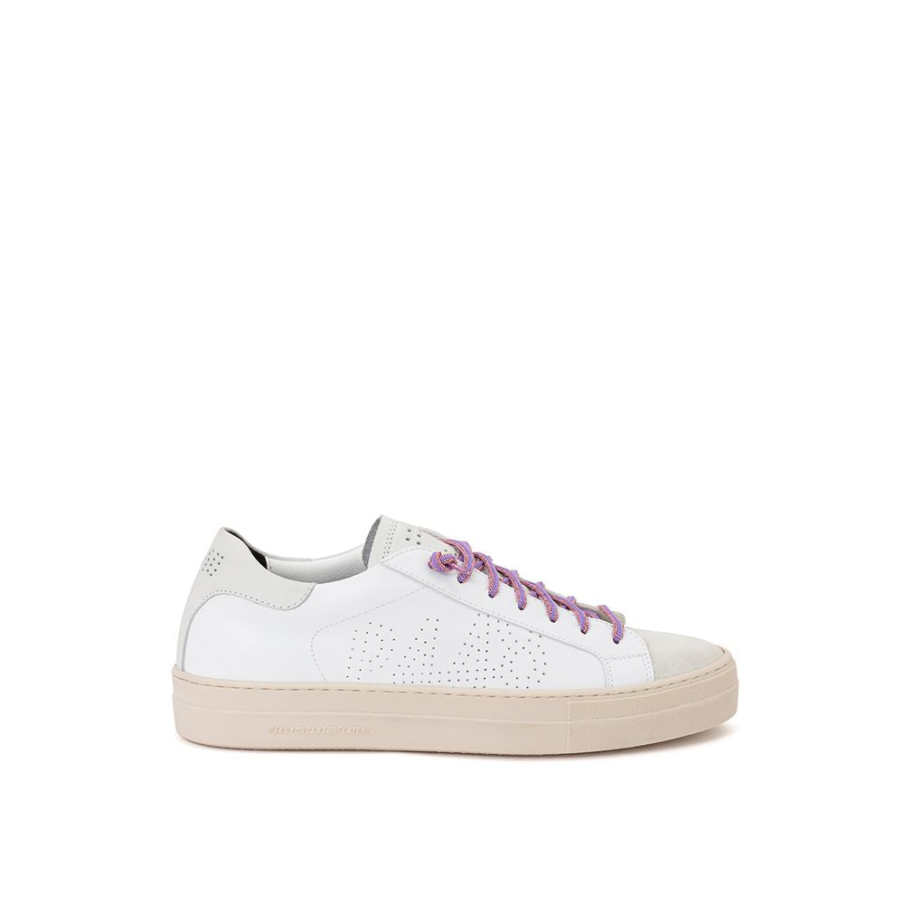 P448 White Leather Athletic Sneakers