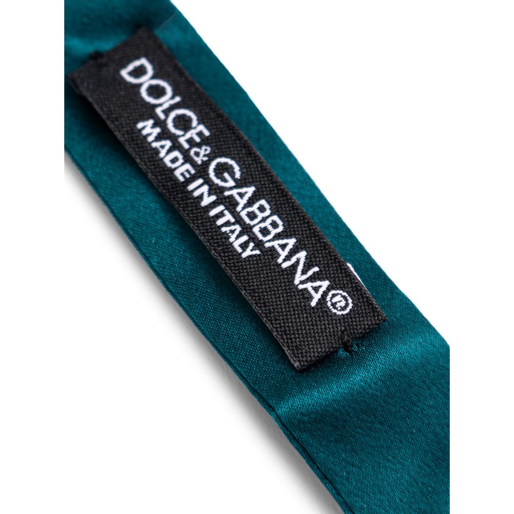 Dolce & Gabbana Green Silk Bowty Dolce & Gabbana