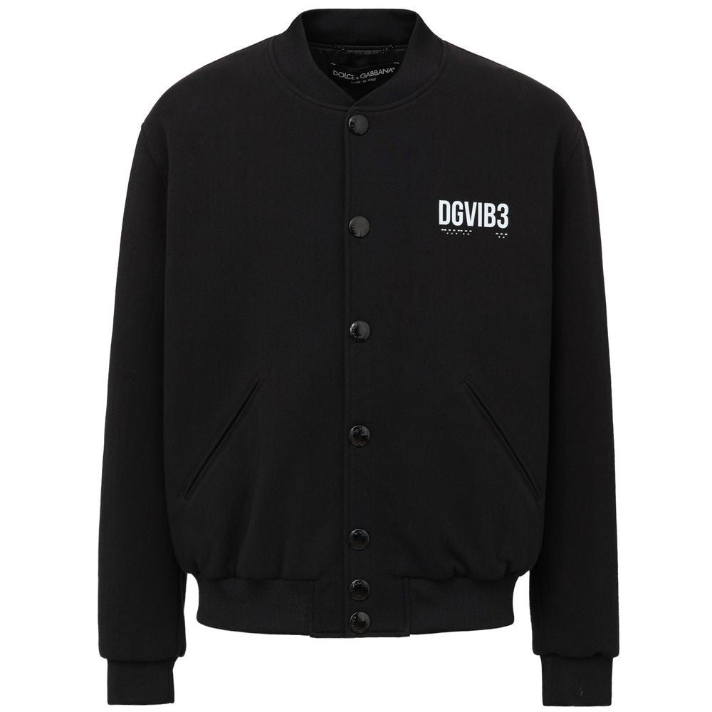 Dolce & Gabbana Black Viscose Jackets & Coat Dolce & Gabbana