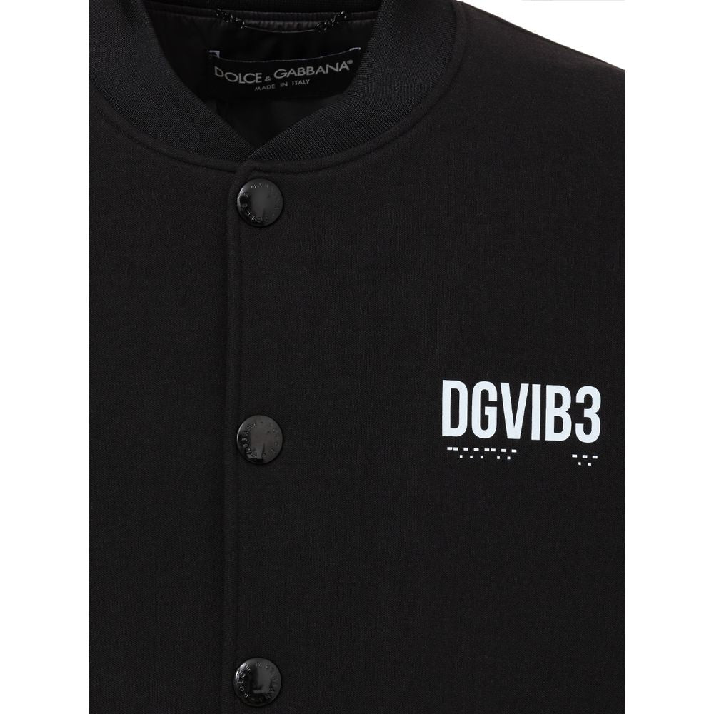 Dolce & Gabbana Black Viscose Jackets & Coat Dolce & Gabbana