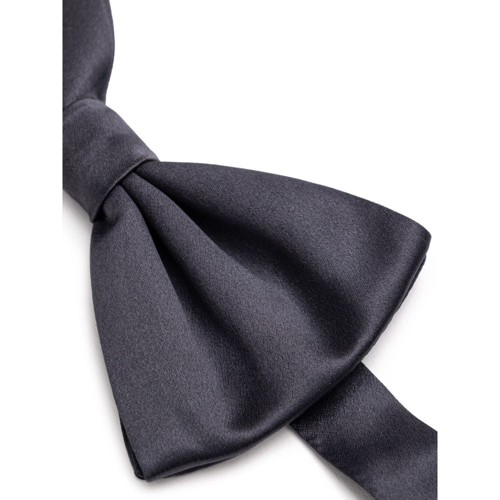 Dolce & Gabbana Gray Silk Bowty Dolce & Gabbana