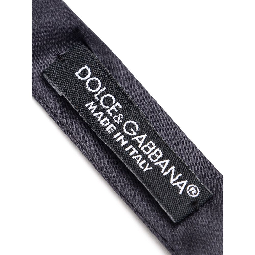 Dolce & Gabbana Gray Silk Bowty Dolce & Gabbana