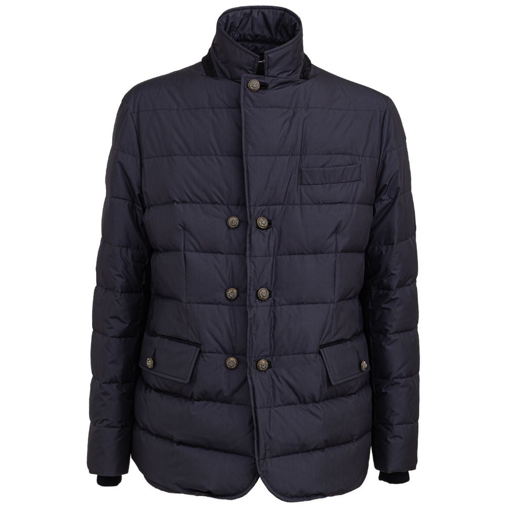 Dolce & Gabbana Blue Polyester Jackets & Coat Dolce & Gabbana