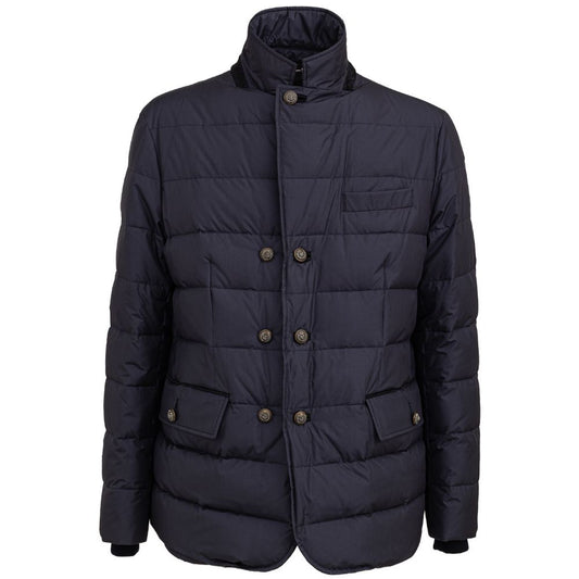 Dolce & Gabbana Blue Polyester Jackets & Coat Dolce & Gabbana