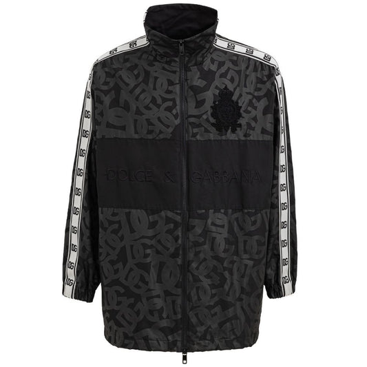 Dolce & Gabbana Black Polyester Jackets & Coat Dolce & Gabbana