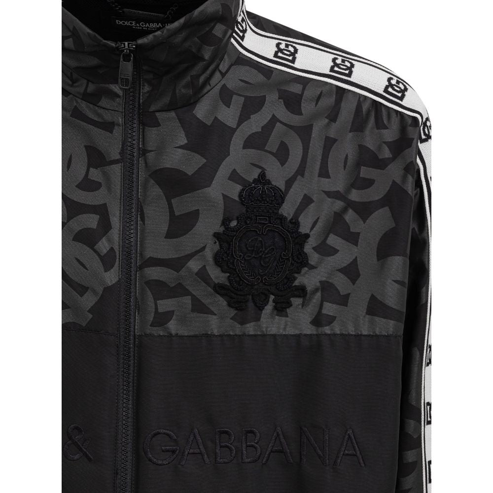 Dolce & Gabbana Black Polyester Jackets & Coat Dolce & Gabbana