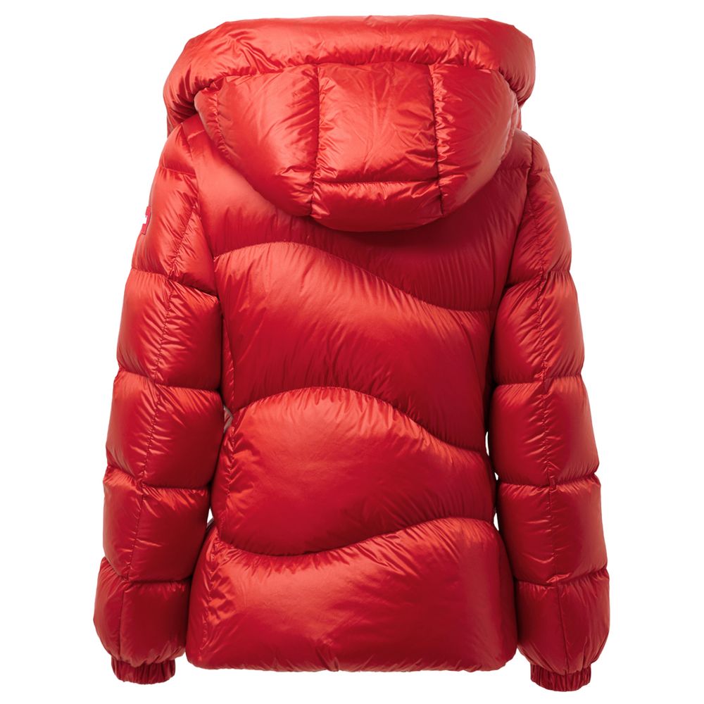 Add Red Polyamide Full-Length Jacket