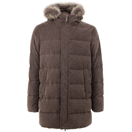 Herno Brown Cotton Jackets & Coat Herno