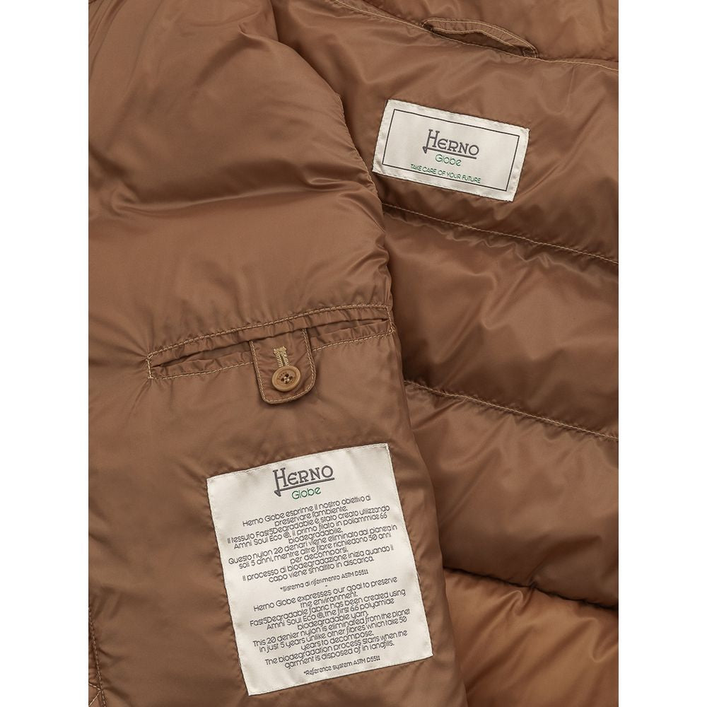 Herno Brown Polyamide Sleveless Jacket Herno