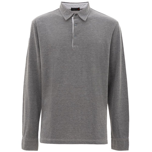 Corneliani Gray Cotton Polo Shirt Corneliani