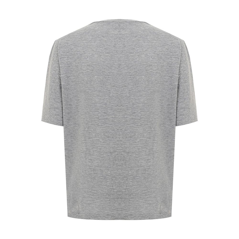 Dsquared² Elegant Gray Cotton Top for Women Dsquared²